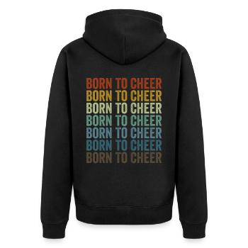 Born To Cheer Cheer Squad - Unisex Premium Bio Zip Hoodie - Schwarz - Hinten - Nico (187cm)