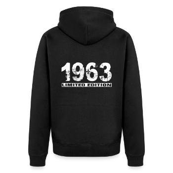 Édition limitée 1963 - Veste à capuche bio Premium Unisexe - noir - Dos - Nico (187cm)