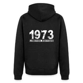 Édition limitée 1973 - Veste à capuche bio Premium Unisexe - noir - Dos - Nico (187cm)