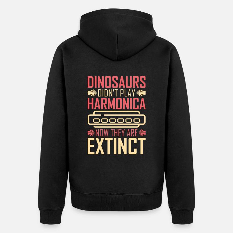 Harmonica harmonica player - Unisex Premium Organic Zip Hoodie - black