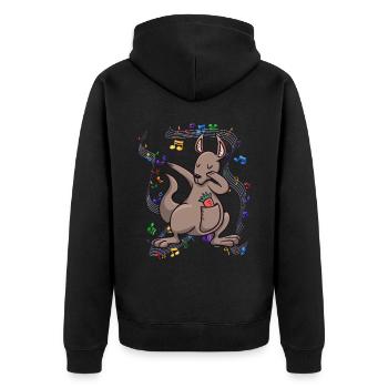 Les danses kangourou sur de la musique en Australie - Veste à capuche bio Premium Unisexe - noir - Dos - Nico (187cm)