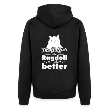 niedliche Katze Ragdoll-Katze Katzendame - Unisex Premium Bio Zip Hoodie - Schwarz - Hinten - Nico (187cm)