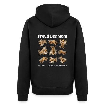 Imker Bienen Bienenzüchter Bienenzucht Geschenk - Unisex Premium Bio Zip Hoodie - Schwarz - Hinten - Nico (187cm)