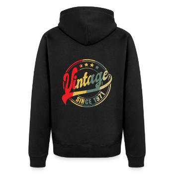 Millésime depuis 1971 Cadeau 52ème anniversaire - Veste à capuche bio Premium Unisexe - noir - Dos - Nico (187cm)