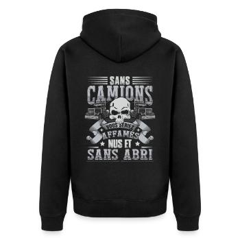 Camionneur Conducteur Humour Camion - Veste à capuche bio Premium Unisexe - noir - Dos - Nico (187cm)