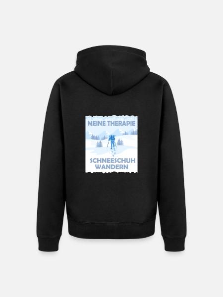 Schneeschuhwandern Schneeschuh wandern - Unisex Premium Bio Zip Hoodie - Schwarz