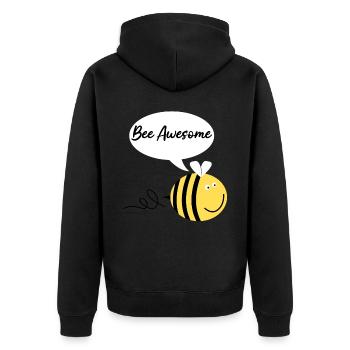 Bee Awesome Honey Bees Bees - Unisex Premium Organic Zip Hoodie - black - Back - Nico (187cm)