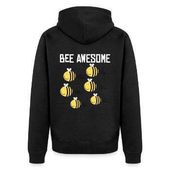Bees Awesome Honey Bees Bee - Unisex Premium Organic Zip Hoodie - black - Back - Nico (187cm)