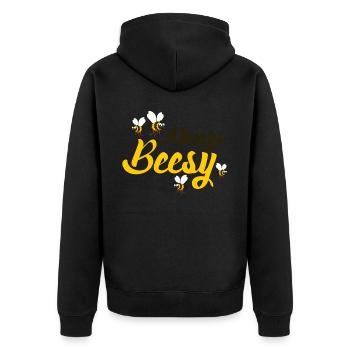Bees Busy Honey Bees - Unisex Premium Organic Zip Hoodie - black - Back - Nico (187cm)