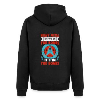 Heavy metal musicians in a band hard rock music - Unisex Premium Organic Zip Hoodie - black - Back - Nico (187cm)