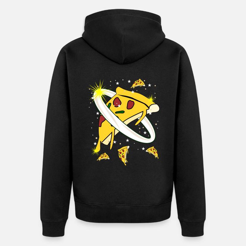 Pizza Space Astronaut Pizzas - Veste à capuche bio Premium Unisexe - noir