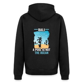 Bali Indonesien Strandurlaub am Meer - Unisex Premium Bio Zip Hoodie - Schwarz - Hinten - Nico (187cm)