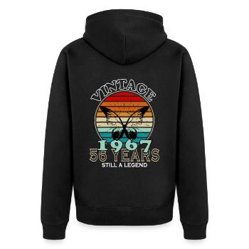 Hergestellt 1967, Geboren 1967 Geburtstag - Unisex Premium Bio Zip Hoodie - Schwarz - Hinten - Nico (187cm)