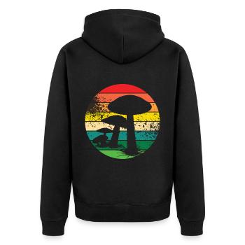Cueilleurs de champignons et amis champignons - Veste à capuche bio Premium Unisexe - noir - Dos - Nico (187cm)
