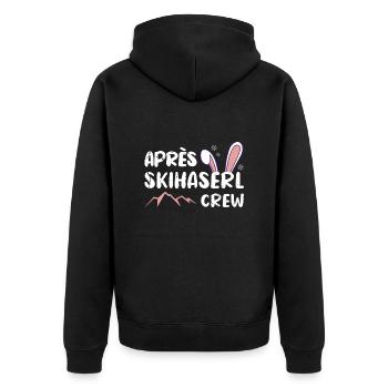 Aprés Ski Hase Haserl Hütte Häschen Apres Ski - Unisex Premium Bio Zip Hoodie - Schwarz - Hinten - Nico (187cm)