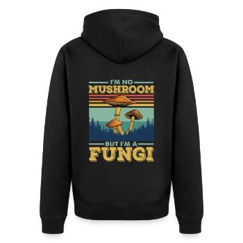 Mushroom pickers and mushroom friends - Unisex Premium Organic Zip Hoodie - black - Back - Nico (187cm)