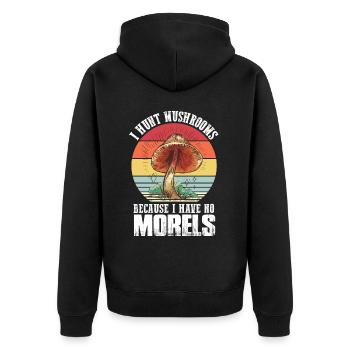 Mushroom pickers and mushroom friends - Unisex Premium Organic Zip Hoodie - black - Back - Nico (187cm)