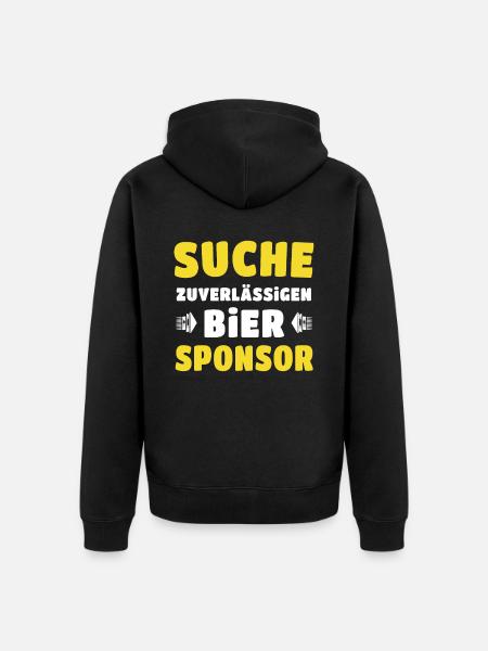Bier Sponsor Trinksprüche Party - Unisex Premium Bio Zip Hoodie - Schwarz