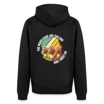 Mushroom pickers and mushroom friends - Unisex Premium Organic Zip Hoodie - black - Back - Nico (187cm)