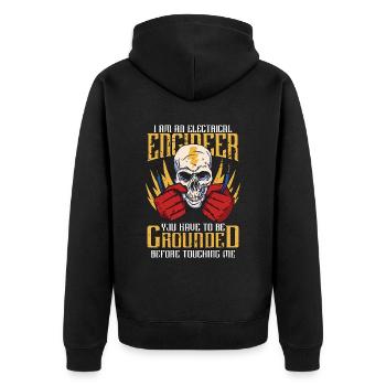 I Am An Electrical Engineer You Have Electrician - Unisex Premium Bio Zip Hoodie - Schwarz - Hinten - Nico (187cm)
