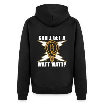 Electrical Engineering Can I Get A Watt Lineman - Unisex Premium Bio Zip Hoodie - Schwarz - Hinten - Nico (187cm)