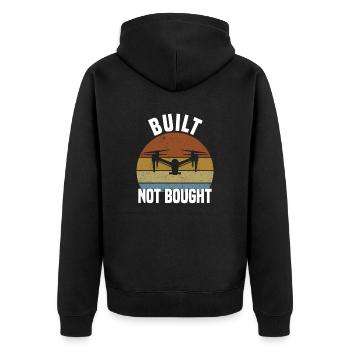 Drohnenpilot Fpv Quadcopter Racing Drohnenfliegen - Unisex Premium Bio Zip Hoodie - Schwarz - Hinten - Nico (187cm)
