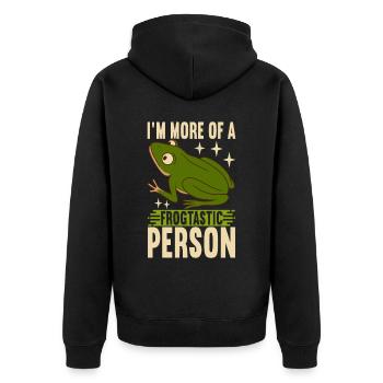 Frog Amphibians Frogs - Unisex Premium Organic Zip Hoodie - black - Back - Nico (187cm)