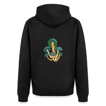 Mushroom pickers and mushroom friends - Unisex Premium Organic Zip Hoodie - black - Back - Nico (187cm)