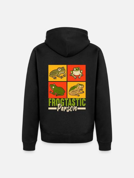 Frog Amphibians Frogs - Unisex Premium Organic Zip Hoodie - black