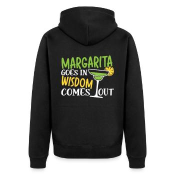 Margaritas geht in Weisheit kommt heraus Margarita - Unisex Premium Bio Zip Hoodie - Schwarz - Hinten - Nico (187cm)