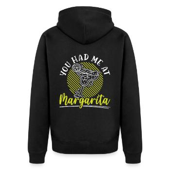 You Had Me At Margarita Alcoholic Drink Cocktail - Unisex Premium Organic Zip Hoodie - black - Back - Nico (187cm)