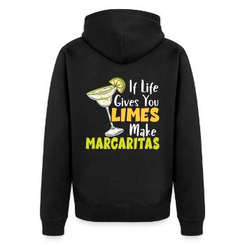 Wenn das Leben Ihnen Limetten gibt, machen Sie Margaritas Cocktail - Unisex Premium Bio Zip Hoodie - Schwarz - Hinten - Nico (187cm)