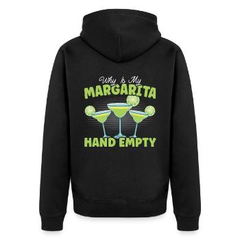 Warum ist mein Margarita Hand leerer Alkoholcocktail? - Unisex Premium Bio Zip Hoodie - Schwarz - Hinten - Nico (187cm)