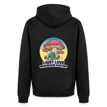 Cueilleurs de champignons et amis champignons - Veste à capuche bio Premium Unisexe - noir - Dos - Nico (187cm)