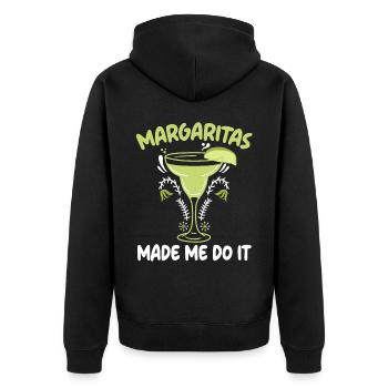 Margaritas hat mich dazu gebracht, es zu tun Alkoholischer Getränkecocktail - Unisex Premium Bio Zip Hoodie - Schwarz - Hinten - Nico (187cm)
