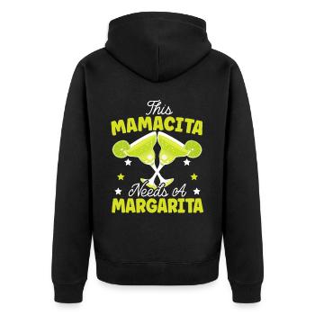 Diese Mamacita braucht einen Margarita alkoholischen Cocktail - Unisex Premium Bio Zip Hoodie - Schwarz - Hinten - Nico (187cm)
