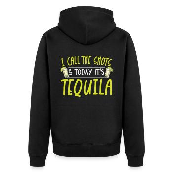 J’appelle les coups et aujourd’hui c’est un buveur de tequila - Veste à capuche bio Premium Unisexe - noir - Dos - Nico (187cm)