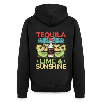 Tequila Lime And Sunshine Alcohol Drink Tequila - Veste à capuche bio Premium Unisexe - noir - Dos - Nico (187cm)