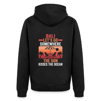 Bali Indonesien Strandurlaub am Meer - Unisex Premium Bio Zip Hoodie - Schwarz - Hinten - Nico (187cm)
