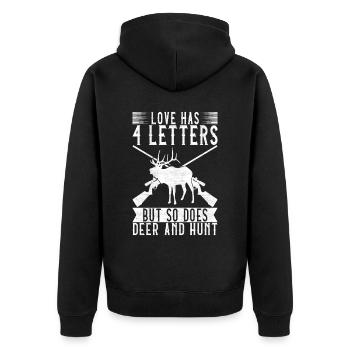 Hunting Hunter Hunting Deer - Unisex Premium Organic Zip Hoodie - black - Back - Nico (187cm)