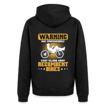 Liegerad Liegeradfahrer Radfahrer - Unisex Premium Bio Zip Hoodie - Schwarz - Hinten - Nico (187cm)