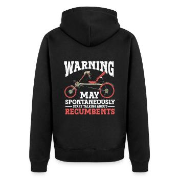 Liegerad Liegeradfahrer Radfahrer - Unisex Premium Bio Zip Hoodie - Schwarz - Hinten - Nico (187cm)