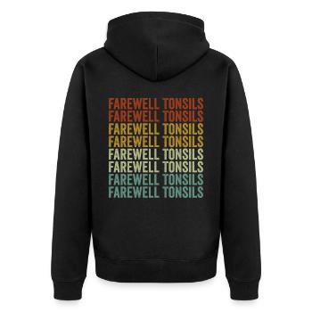Abschied von den Mandeln Mandelentzündung Mandelen - Unisex Premium Bio Zip Hoodie - Schwarz - Hinten - Nico (187cm)
