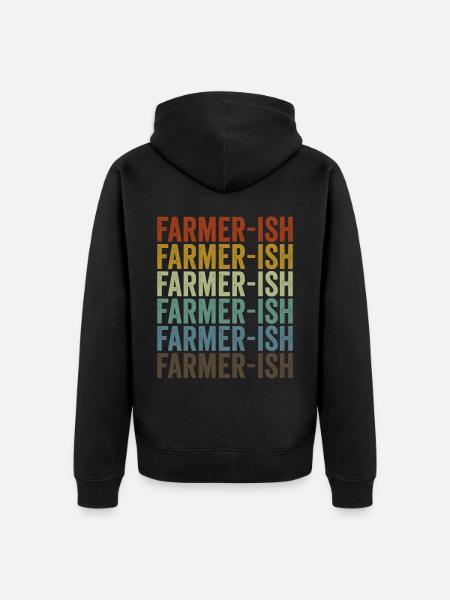 Farmer Homesteading - Unisex Premium Organic Zip Hoodie - black