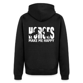 Les chevaux me rendent heureux - - Veste à capuche bio Premium Unisexe - noir - Dos - Nico (187cm)