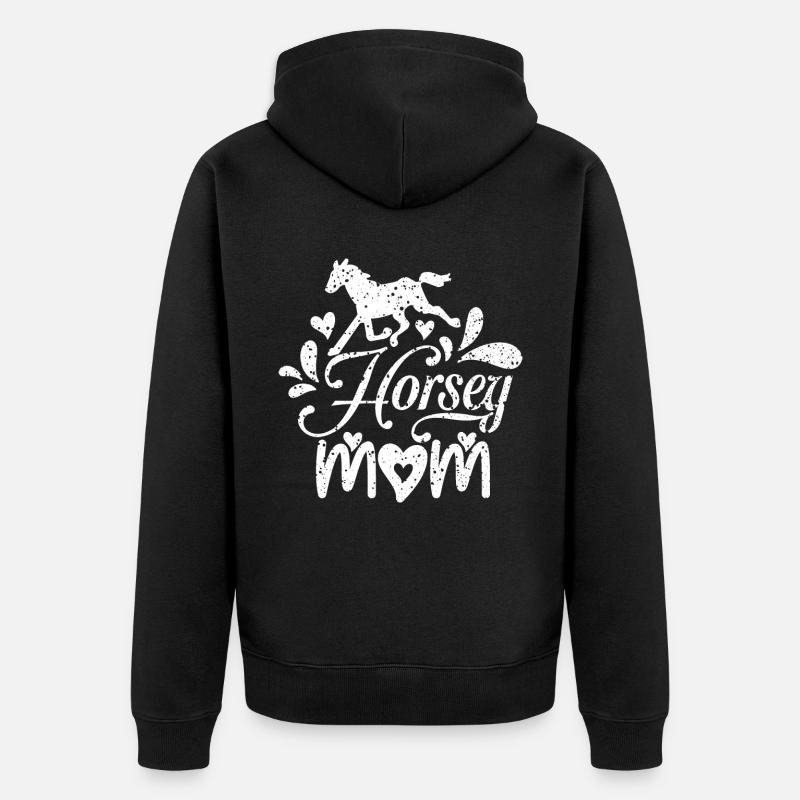 Pferdchen-Mama - - Unisex Premium Bio Zip Hoodie - Schwarz
