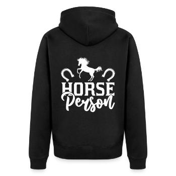 Cheval - - Veste à capuche bio Premium Unisexe - noir - Dos - Nico (187cm)