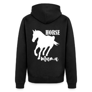 Maman cheval - - Veste à capuche bio Premium Unisexe - noir - Dos - Nico (187cm)