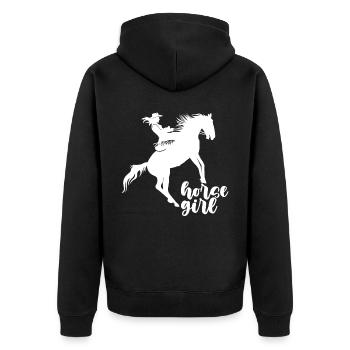 Fille de cheval - - Veste à capuche bio Premium Unisexe - noir - Dos - Nico (187cm)
