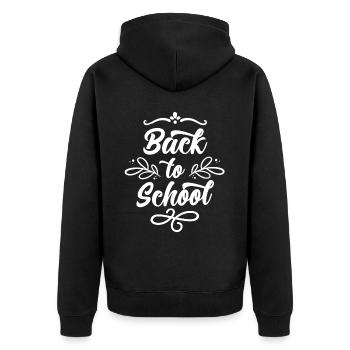 Back to School Teachers Back to School Back to School - Unisex Premium Organic Zip Hoodie - black - Back - Nico (187cm)